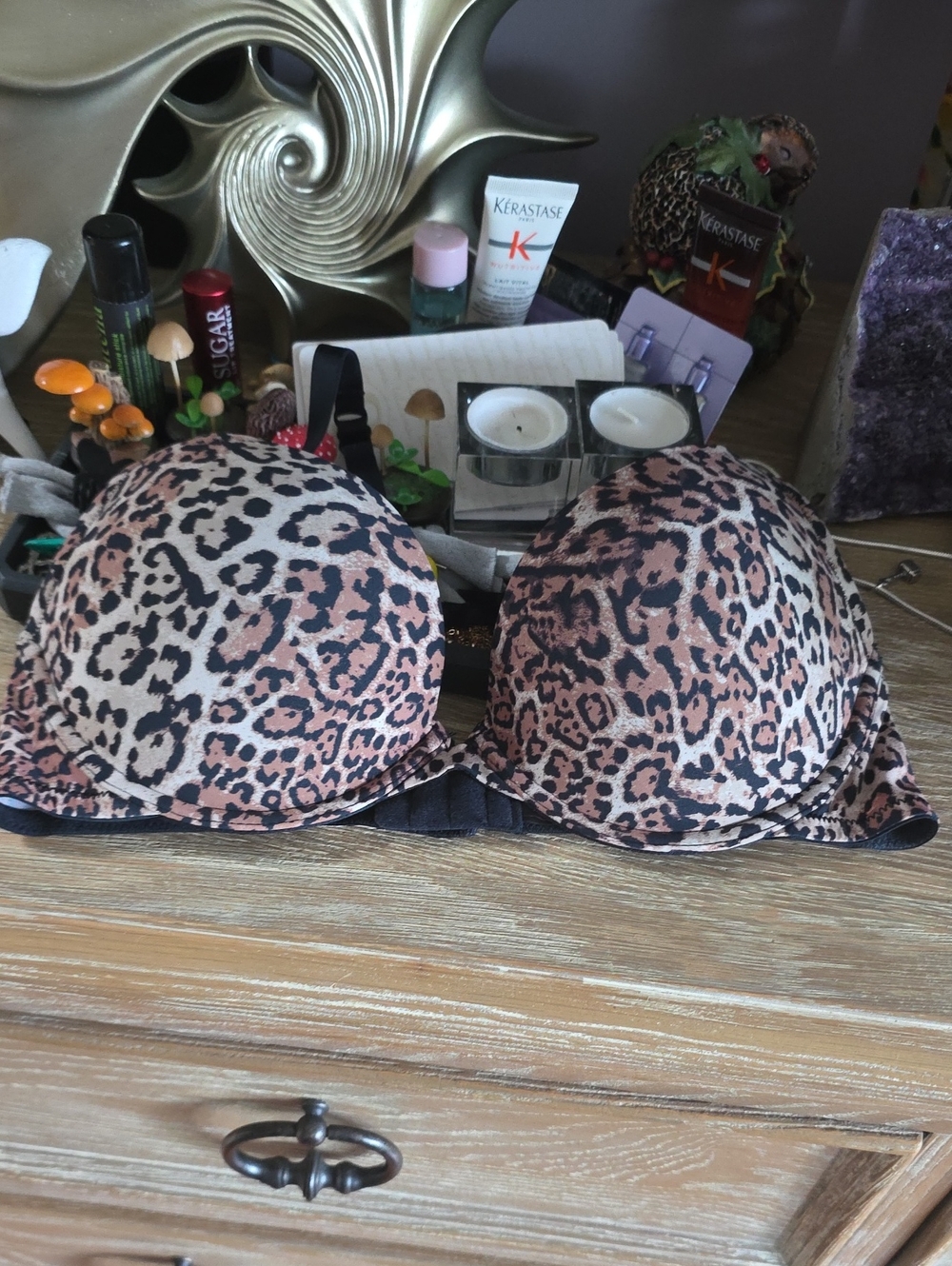 La SENZA Leopard Print Push-Up Bra in Tan and Black